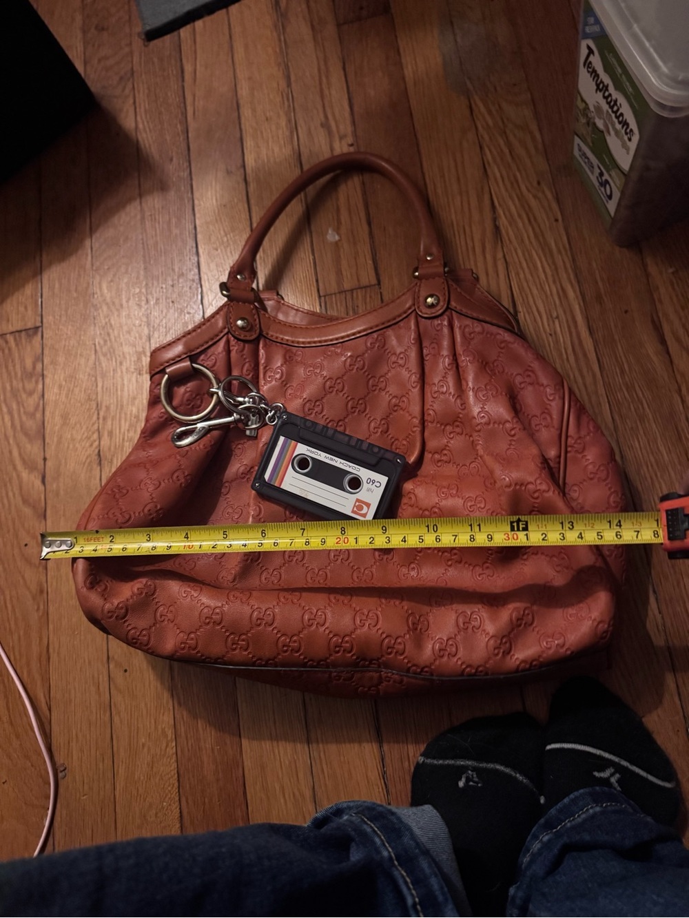 Gucci Orange Embossed Leather Shoulder Bag - Picture 8 of 8
